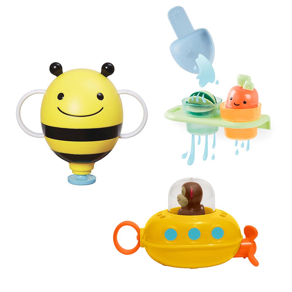 美國 SKIP HOP TTC園藝小尖兵組+ZOO馬歇爾猴拉繩潛水艇+ZOO布魯克林蜂噴泉器