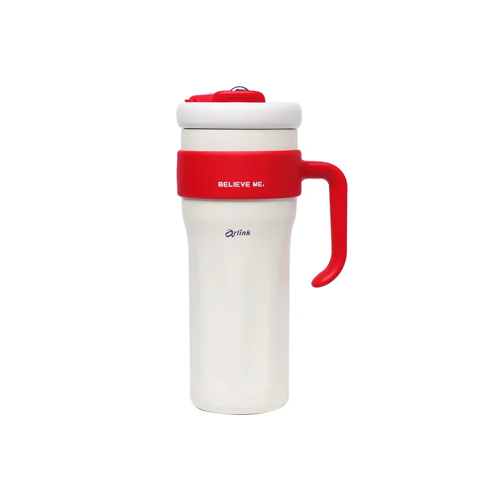 【Arlink】多拿滋系列 不鏽鋼吸管保溫杯1250ml/ 紅絲絨蛋糕