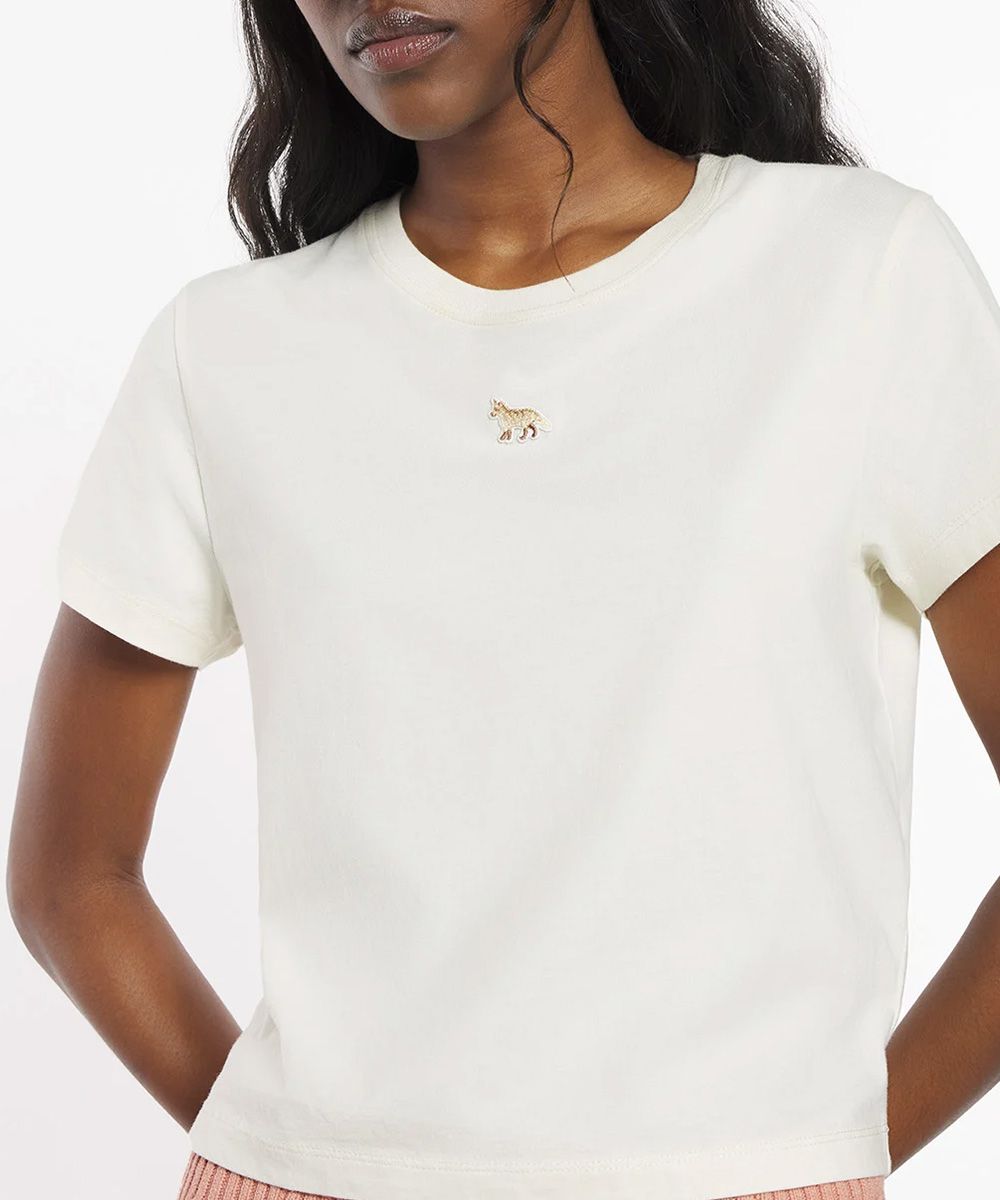 MAISON KITSUNÉ 大理石白小狐狸LOGO短版TEE_女/ S