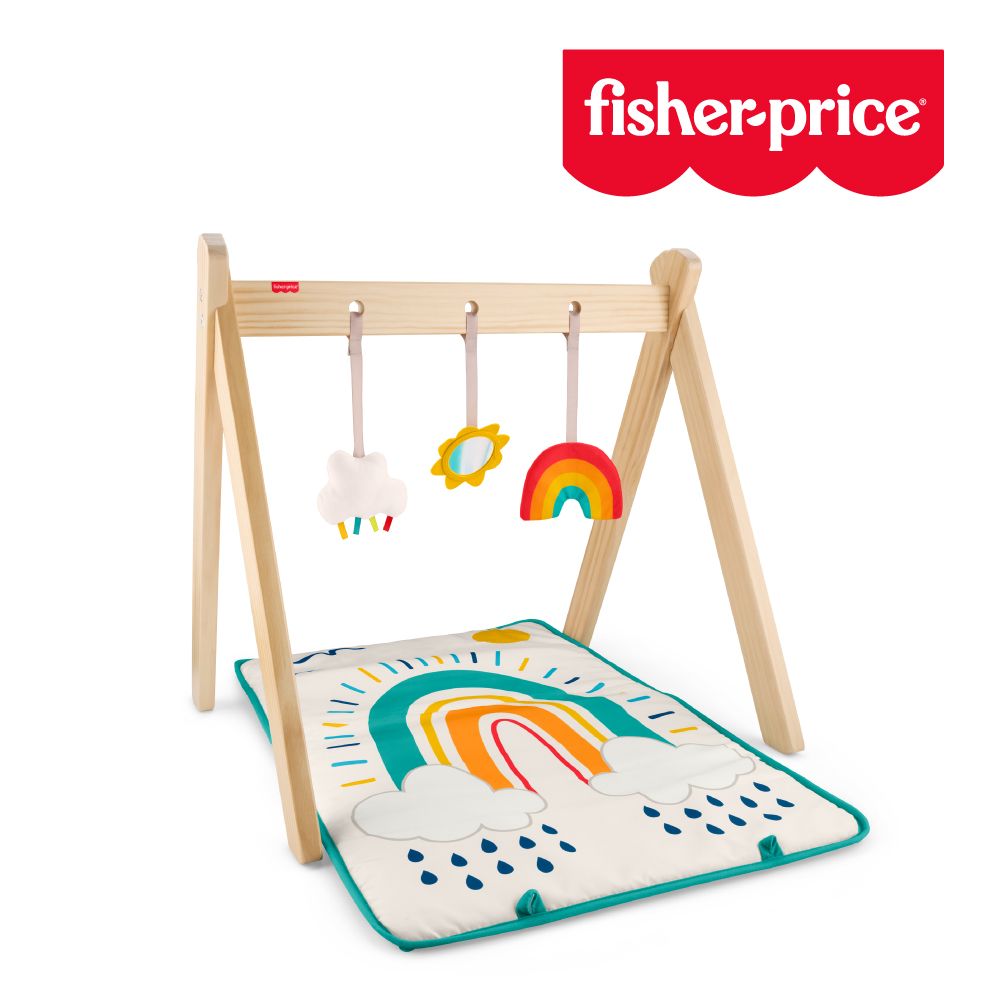【Fisher price 費雪】木製彩虹寶寶健身器