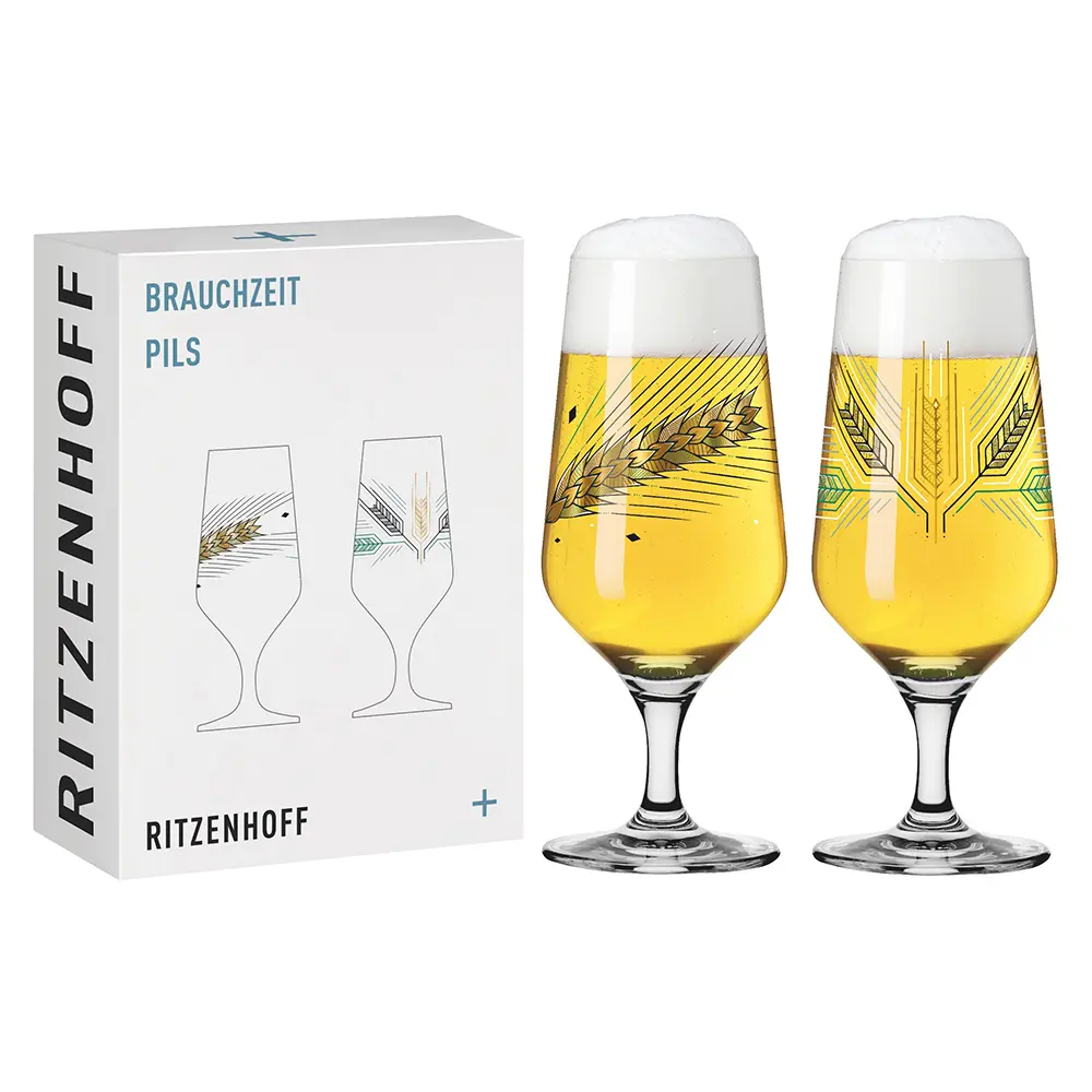 【德國 RITZENHOFF】傳承時光系列- 黃金麥穗皮爾森啤酒對杯(兩入) / 374ml