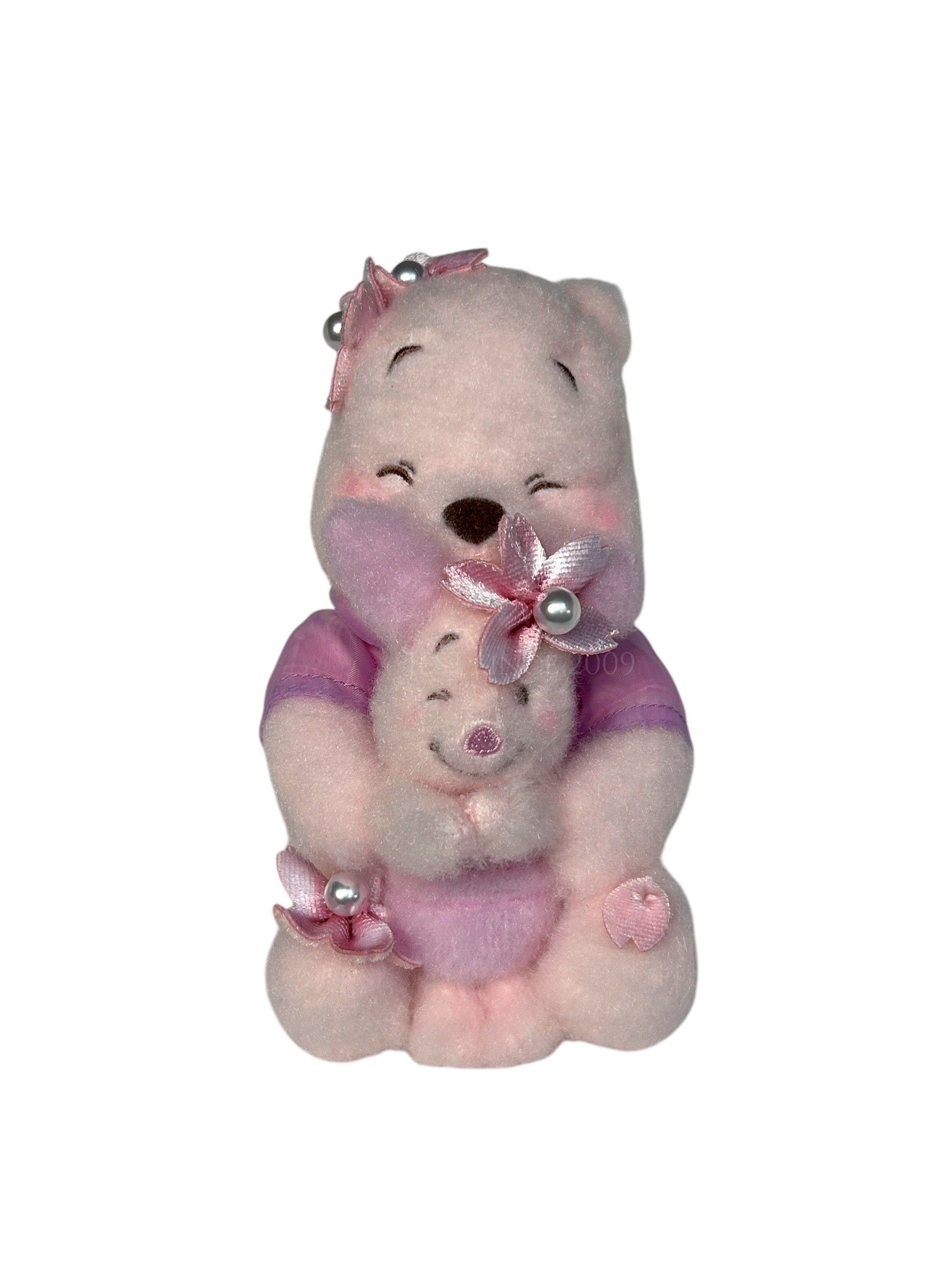 Disney 櫻花系列 維尼抱小豬吊飾(FAC-096145/粉/珍珠/櫻花/維尼/小豬/平行輸入)