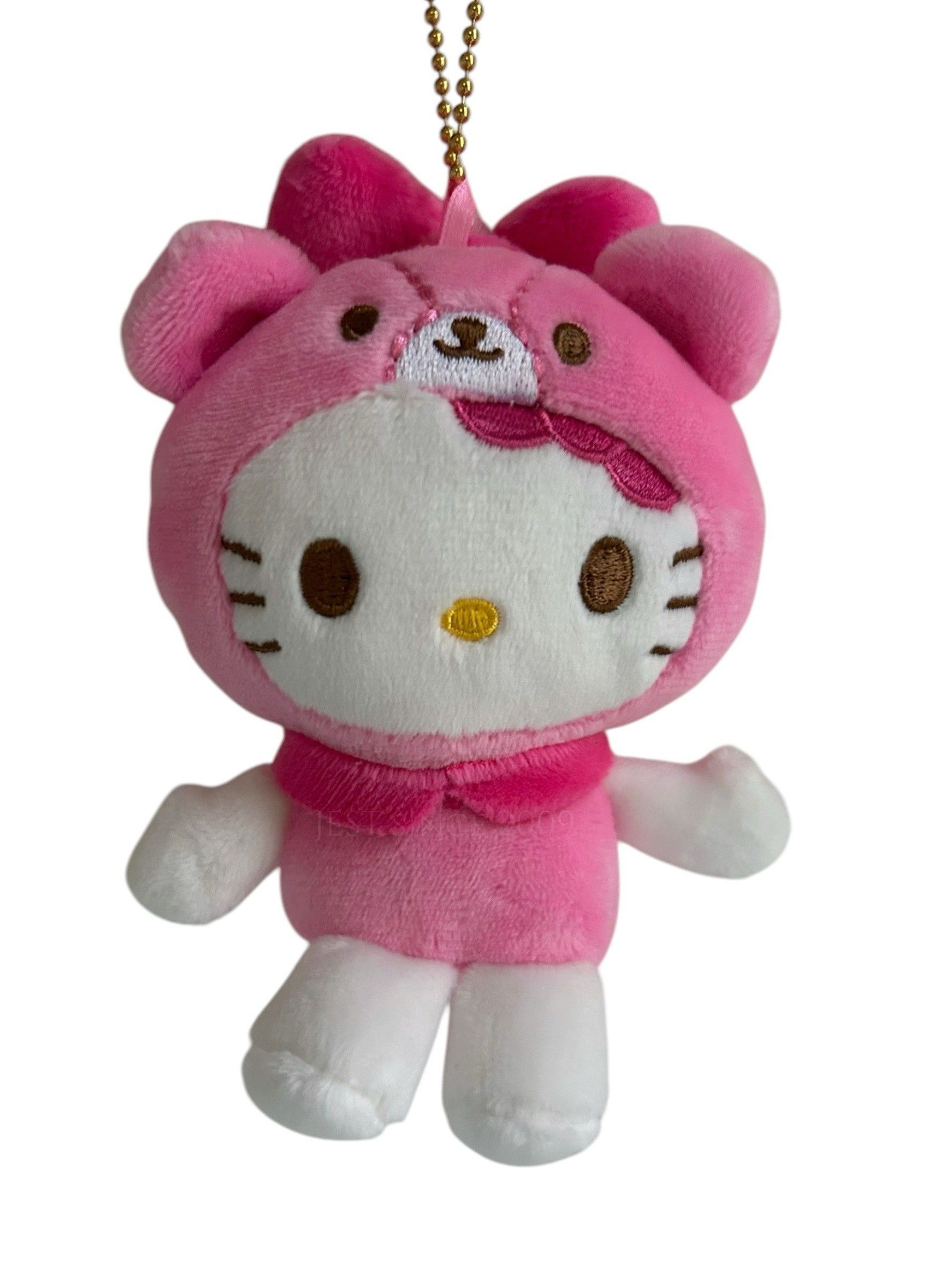 Hello Kitty 50週年限定 熊Kitty吊飾(199003/粉/白/日本限定/平行輸入)