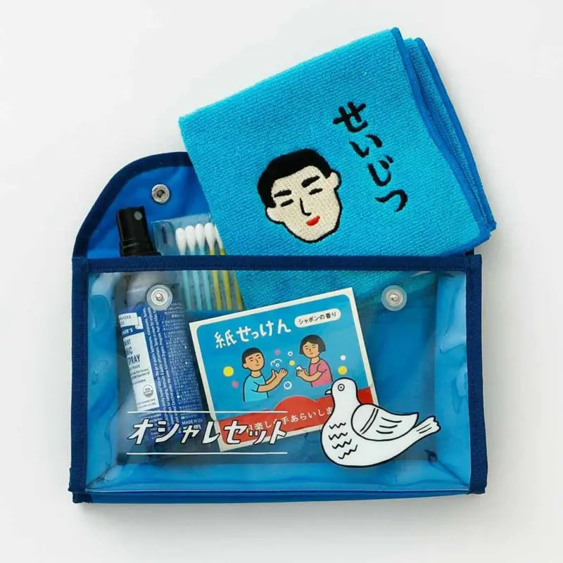 日本 HIGHTIDE New Retro 方巾/ 藍色