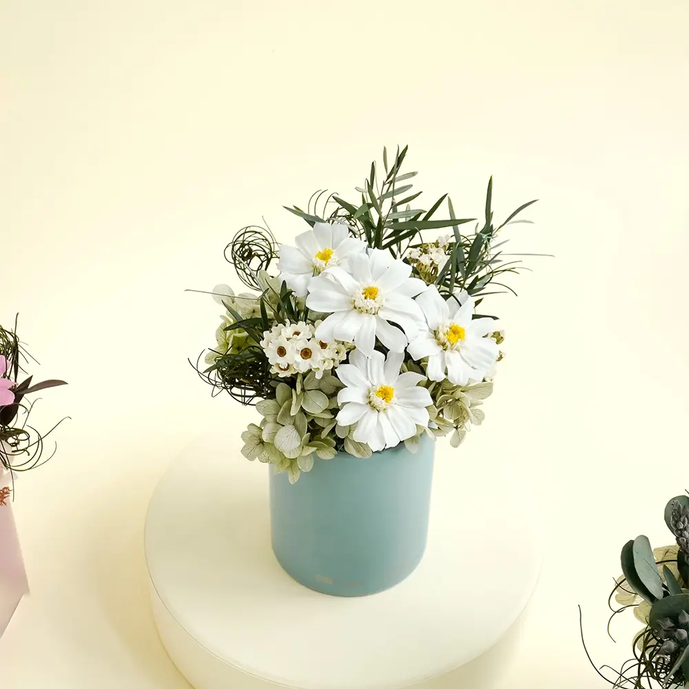CNFlower西恩 春日陽光 恆星花禮 白 永生花 居家擺飾 驚喜 祝福 / 白