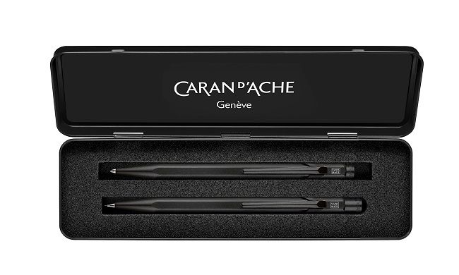 CARAN D'ACHE 849時尚黑對筆/ 原子筆F+自動鉛筆0.5mm/ 特別版