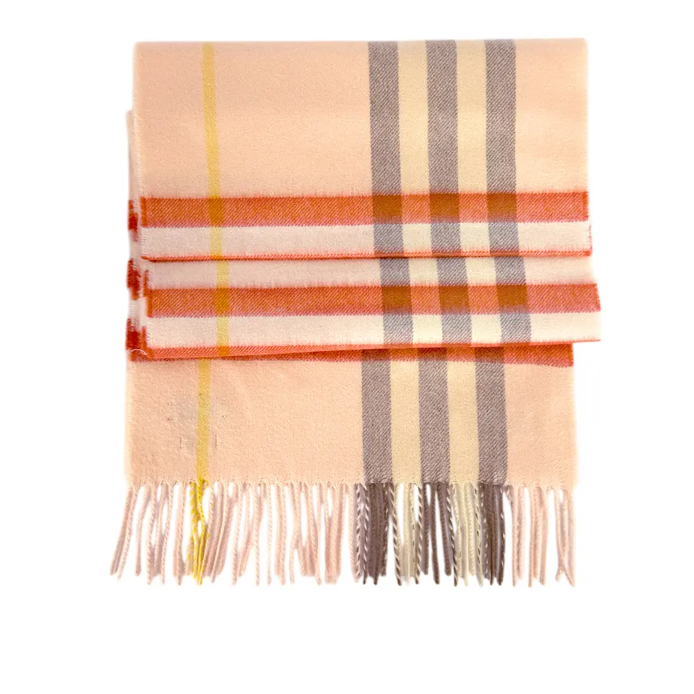 【BURBERRY】基本款經典格紋喀什米爾圍巾(青瓷色)/ 平行輸入