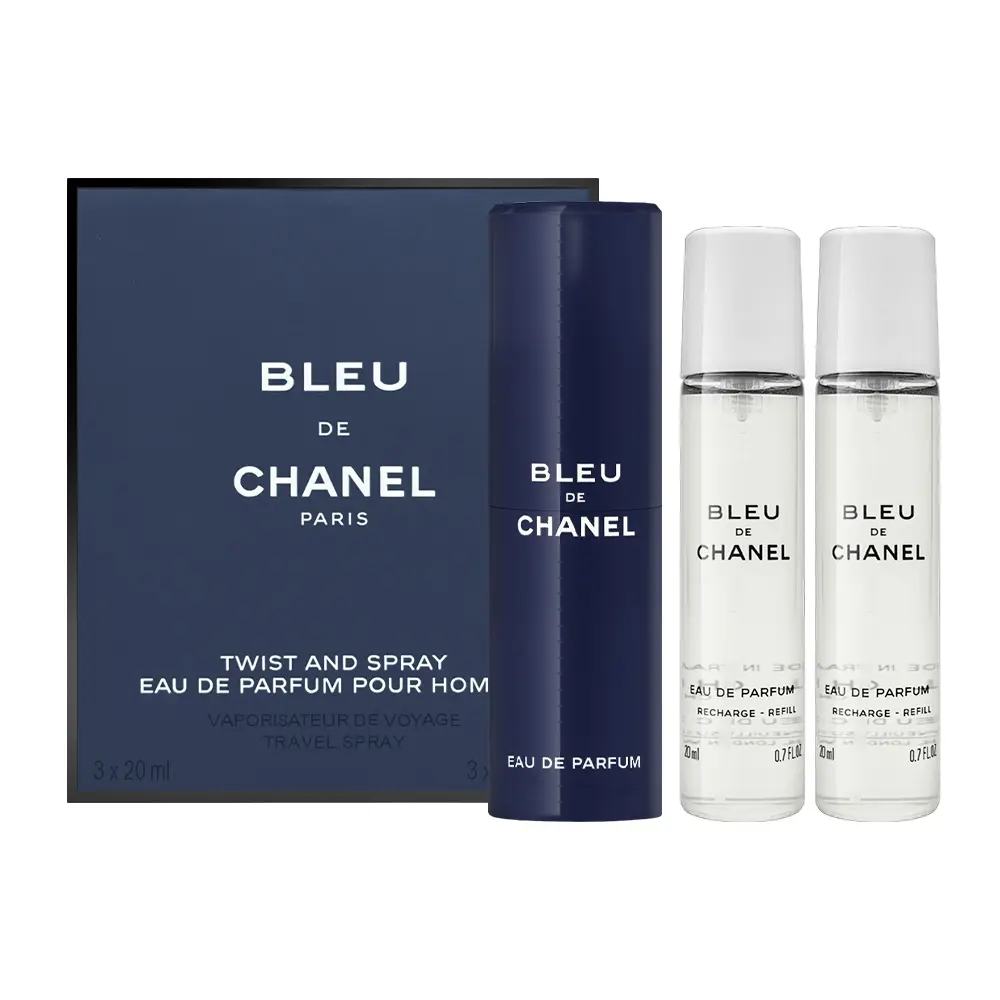 【CHANEL香奈兒】藍色男性隨身香水 EDP 20ml*3-平行輸入