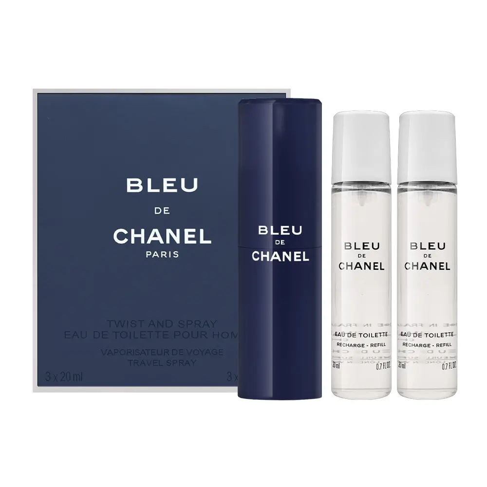 【CHANEL香奈兒】BLEU藍色男性隨身淡香水 20ml*3-平行輸入