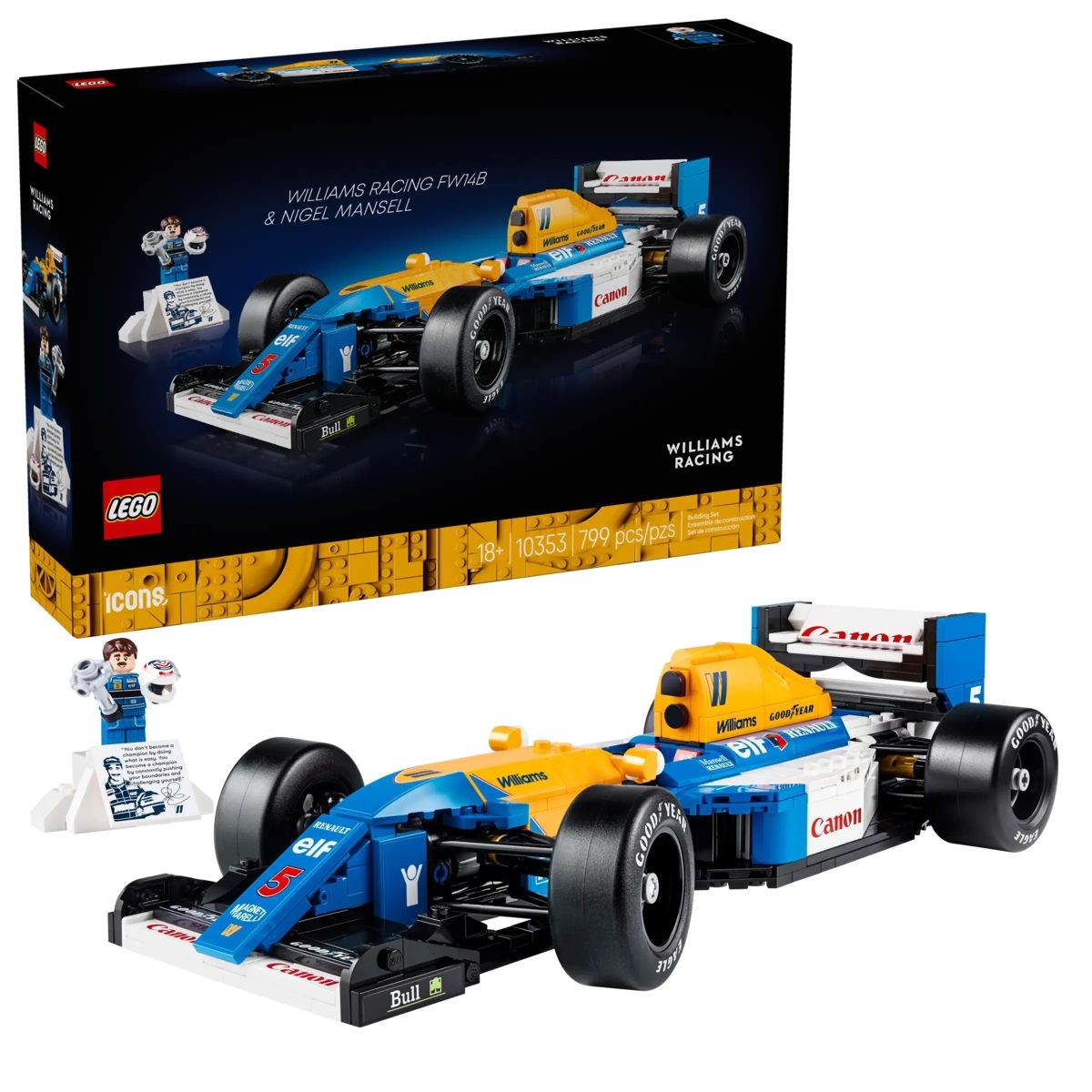 LEGO樂高積木/ Icons/ 10353/ 威廉斯車隊FW14B和奈傑爾．曼塞爾