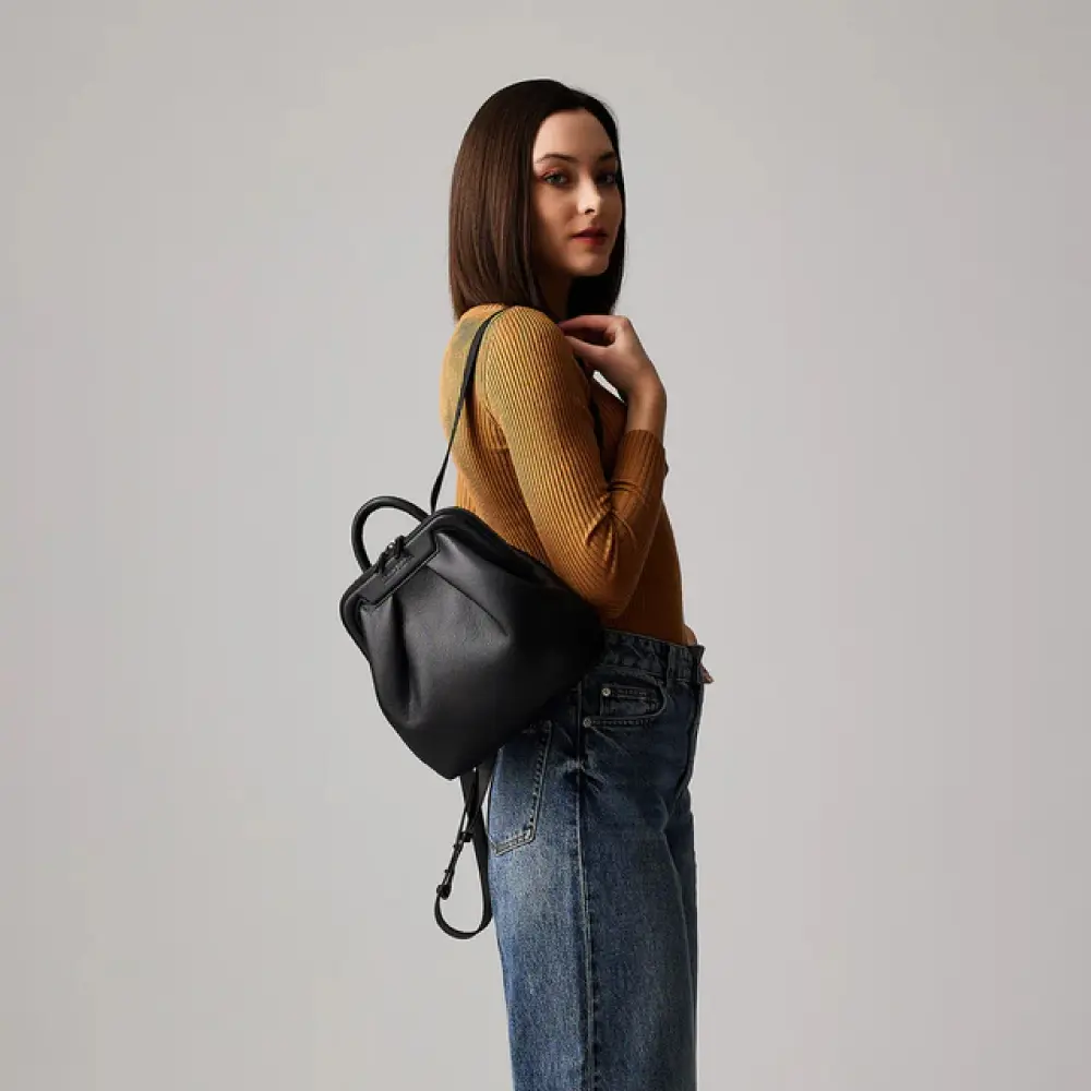 【BRAUN BUFFEL 德國小金牛】台灣總代理 安娜格-C 後背包-黑色/BF859-71-BK