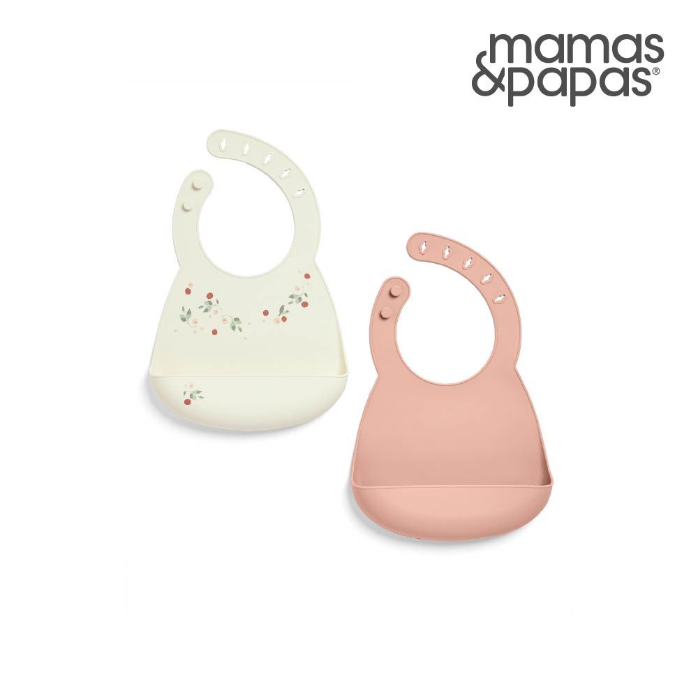 Mamas & Papas 矽膠圍兜2件組-古典學院
