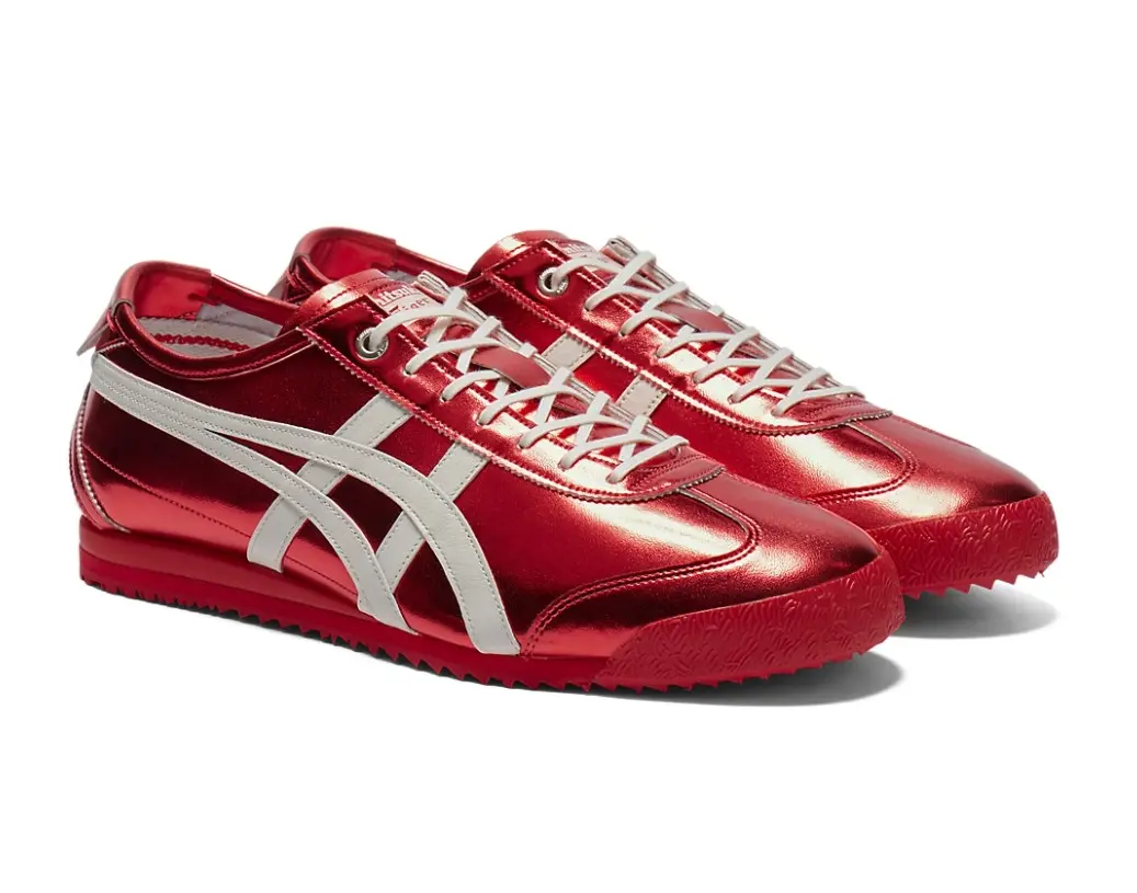 Onitsuka Tiger 鬼塚虎 金屬感紅色運動鞋(1183C468-701/Mexico 66 SD/平行輸入)/ 金屬紅/ 27.5