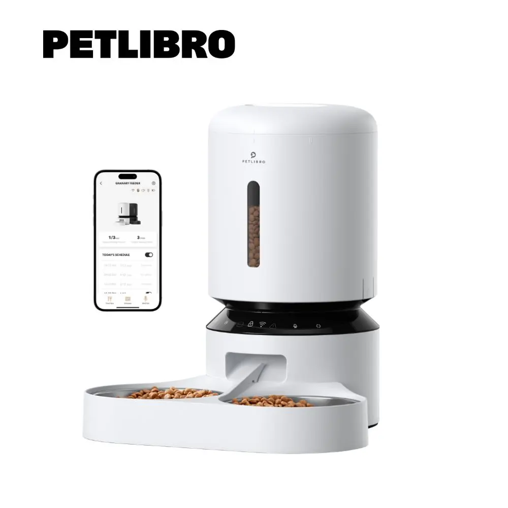 PETLIBRO 膠囊寵物自動餵食器 Wi-Fi版 5L 雙食碗 白色