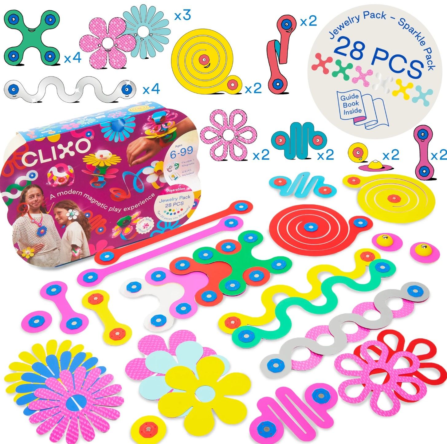CLIXO創樂多磁力片/ 主題系列/ 閃閃飾品/ 28片