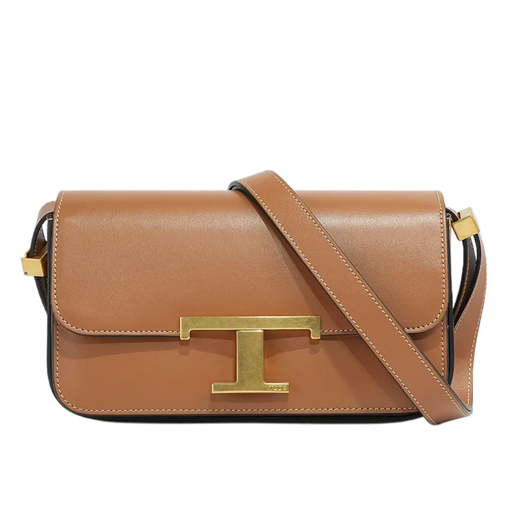 【TOD'S】T Timeless 光滑小牛皮翻蓋長型二用包(Micro)(棕色)/平行輸入