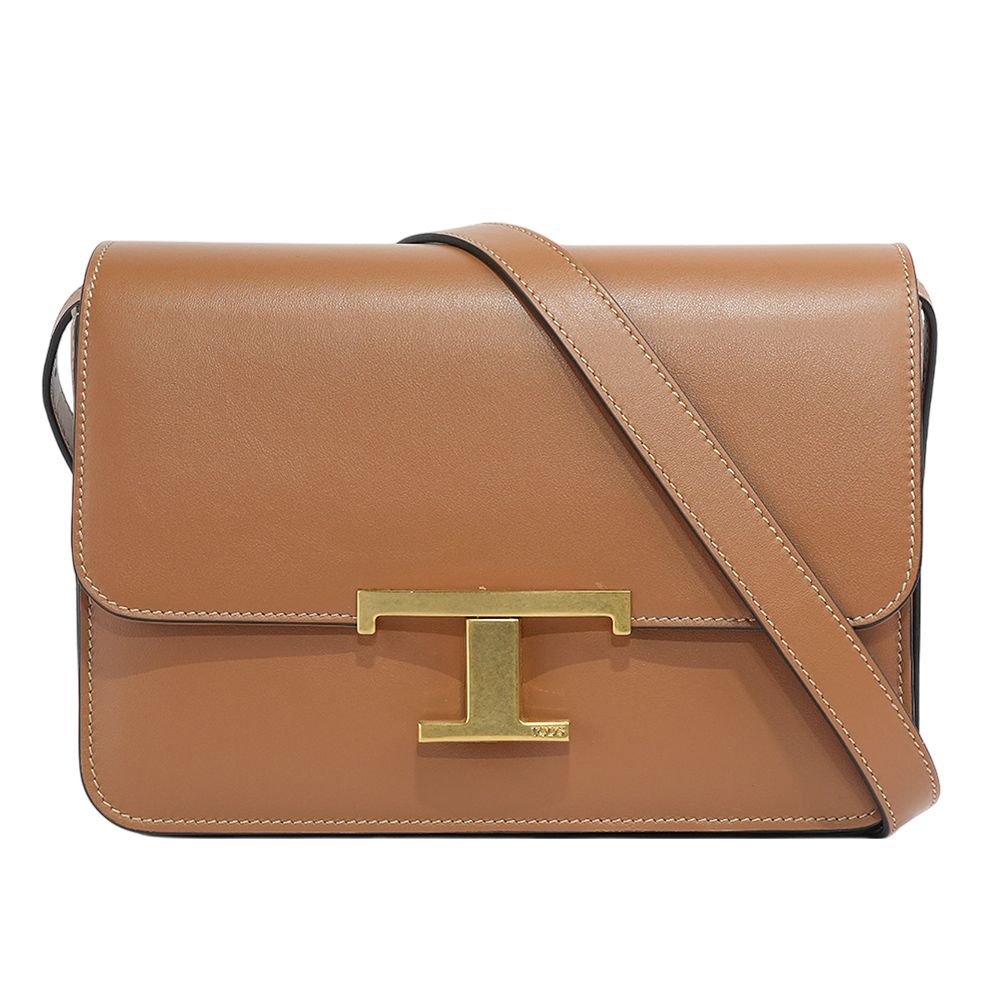 【TOD'S】T Timeless 光滑小牛皮翻蓋二用包(Mini)(棕色)/平行輸入