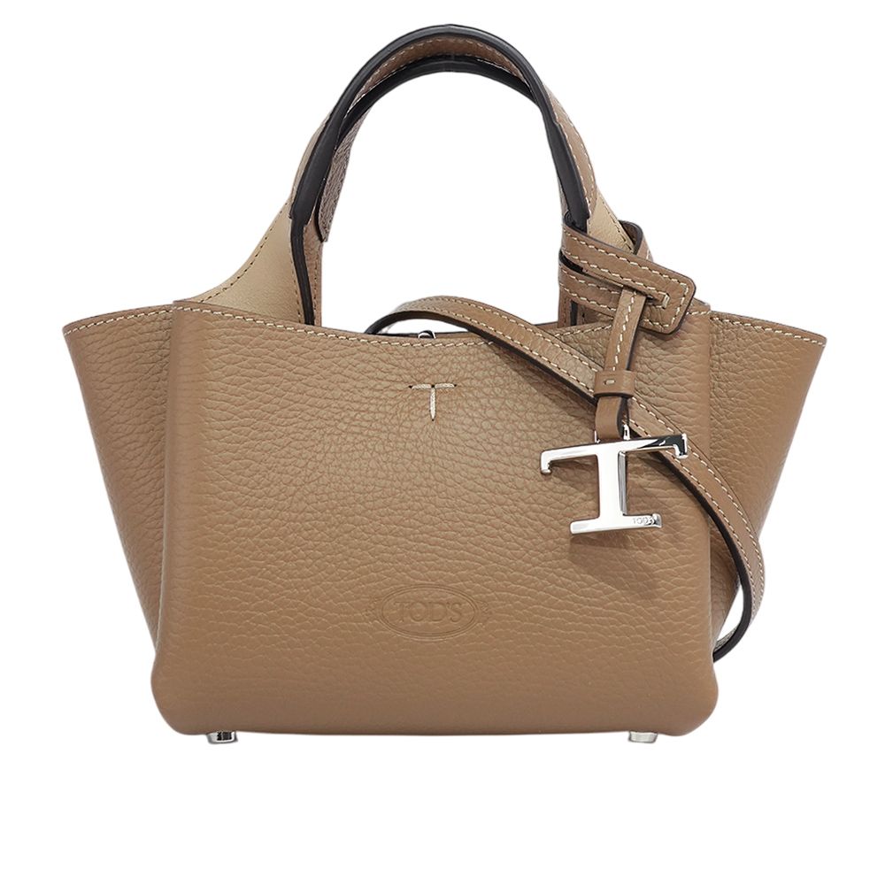 【TOD'S】Apa 小牛皮三層手提/斜背二用包(Micro)(鴿子灰)/平行輸入