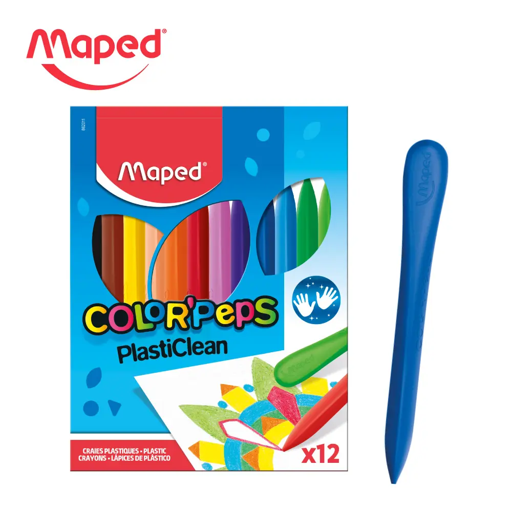 Maped不沾手三角蠟筆12色