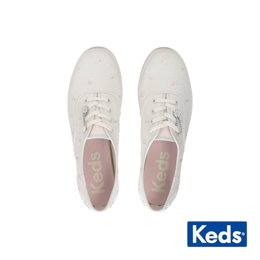 【KEDS】CHAMPION CANVAS DAISY 刺繡小花帆布休閒鞋 WF68576/ US6.5 (23.5cm)