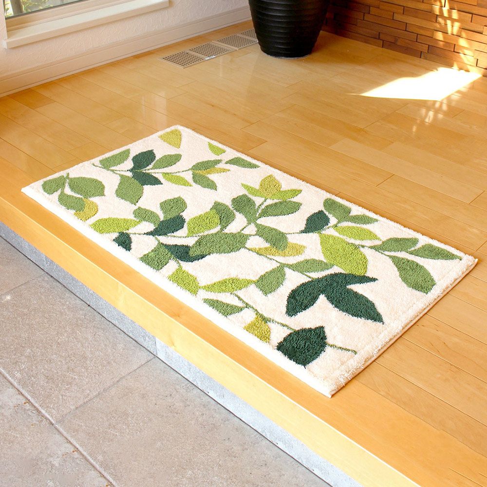 日本OKA 日製抗菌防臭可水洗威爾頓編織玄關地墊-60x110cm/ 新葉綠
