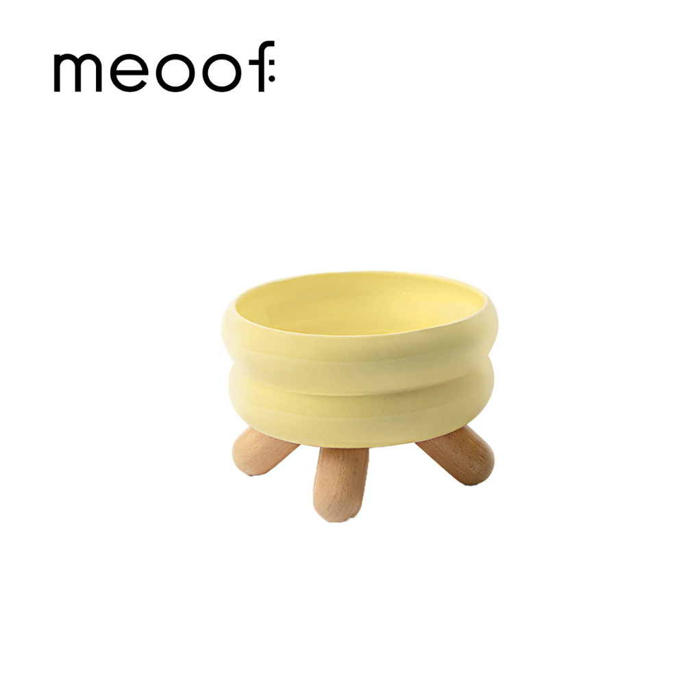 meoof GULU寵物陶瓷水碗 起司黃