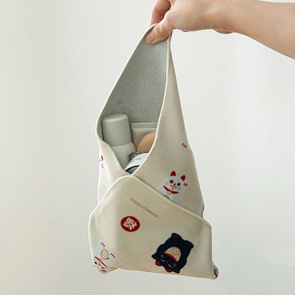 日本霜山 多用途相機防撞百折布/百貼自黏收納布(35x35cm)-3入/ 招財貓