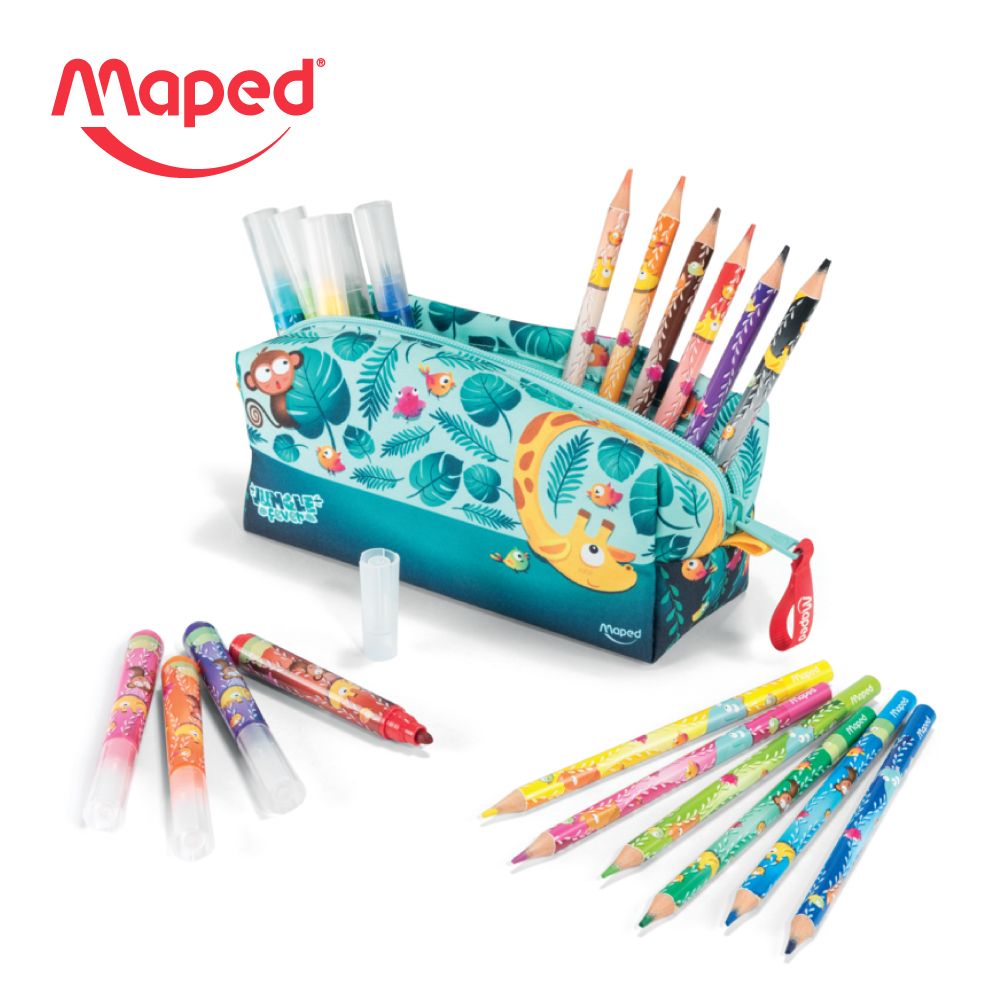 Maped兒童繪畫筆袋組/ 叢林款
