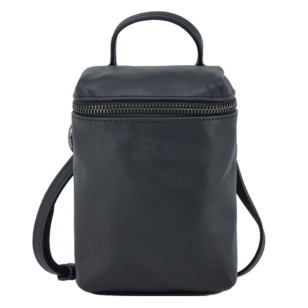 LONGCHAMP LE PLIAGE XTRA系列牛皮直式斜背包(迷你/黑)/平行輸入