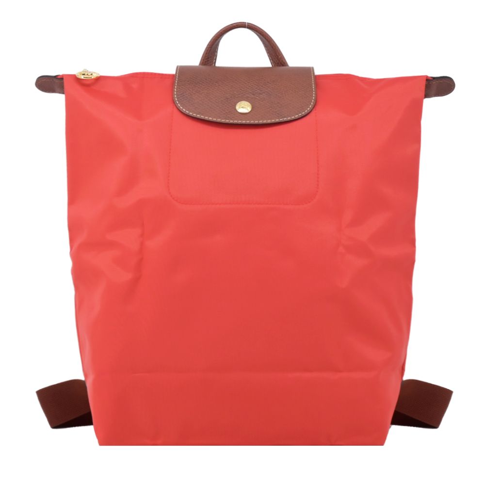 LONGCHAMP LE PLIAGE系列再生尼龍摺疊後背包(中/番茄紅)/平行輸入
