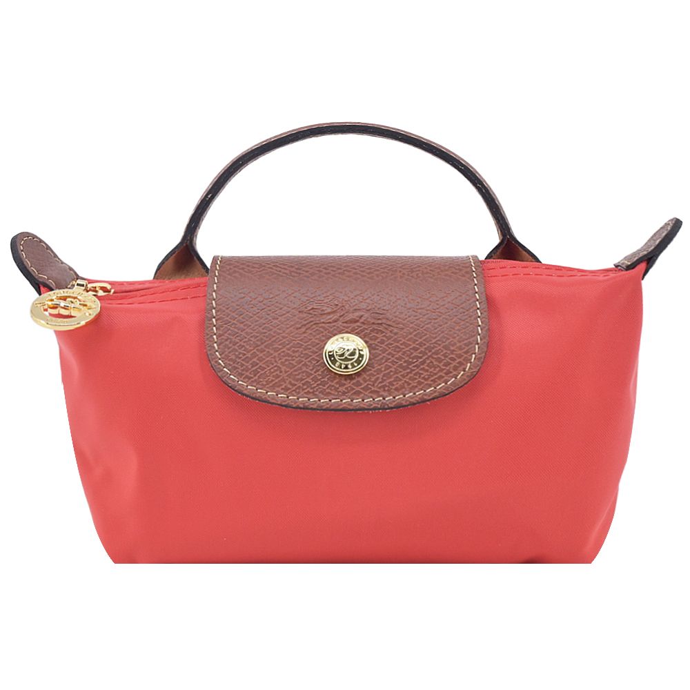LONGCHAMP LE PLIAGE系列再生尼龍手提化妝包(番茄紅)/平行輸入