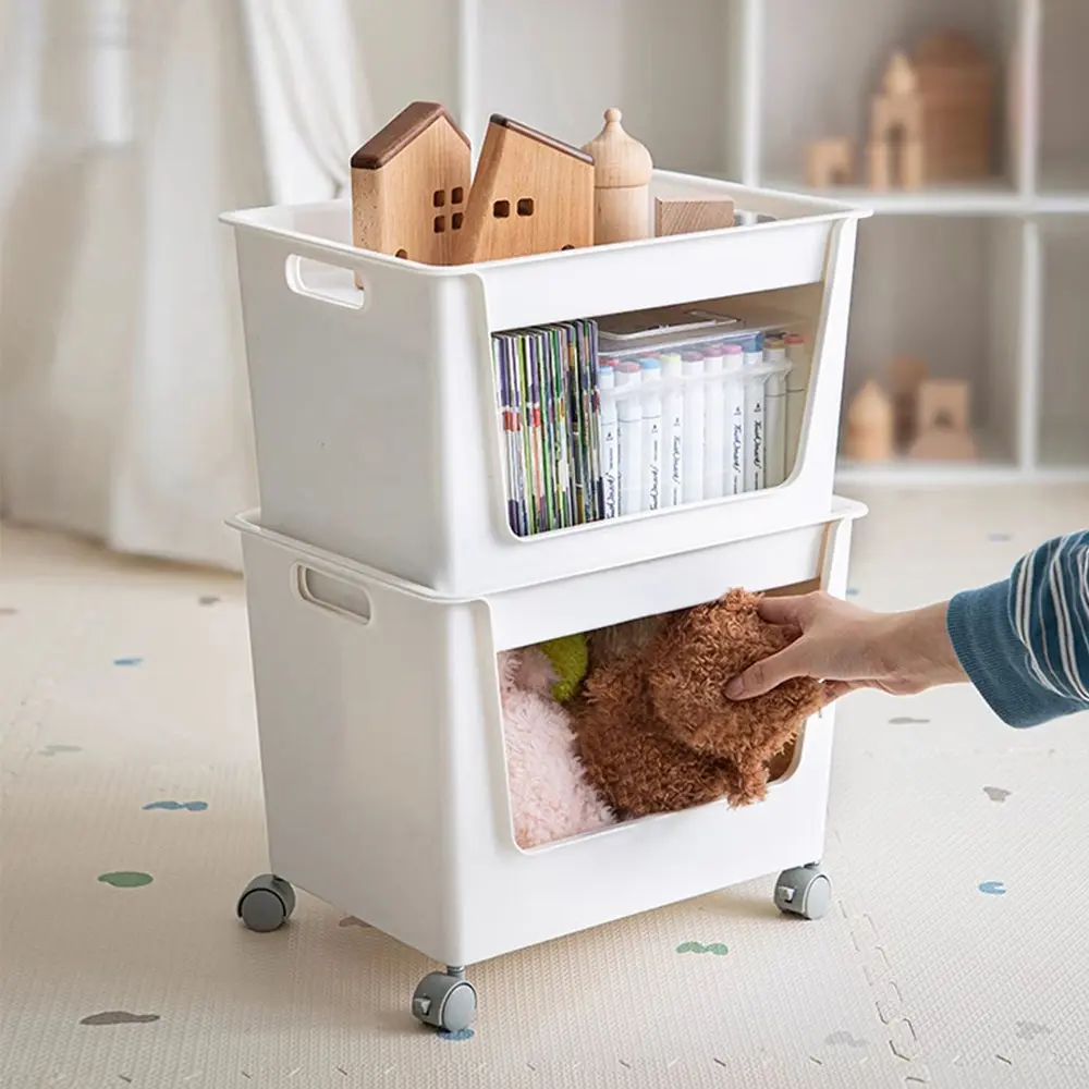 限時滿千折百✨日本霜山 22L置物收納籃(附蓋&滑輪)