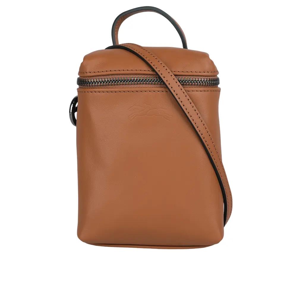 【LONGCHAMP】Le Pliage Xtra XS 小牛皮拉鍊迷你手提/斜背二用包(白蘭地酒色)/ 平行輸入