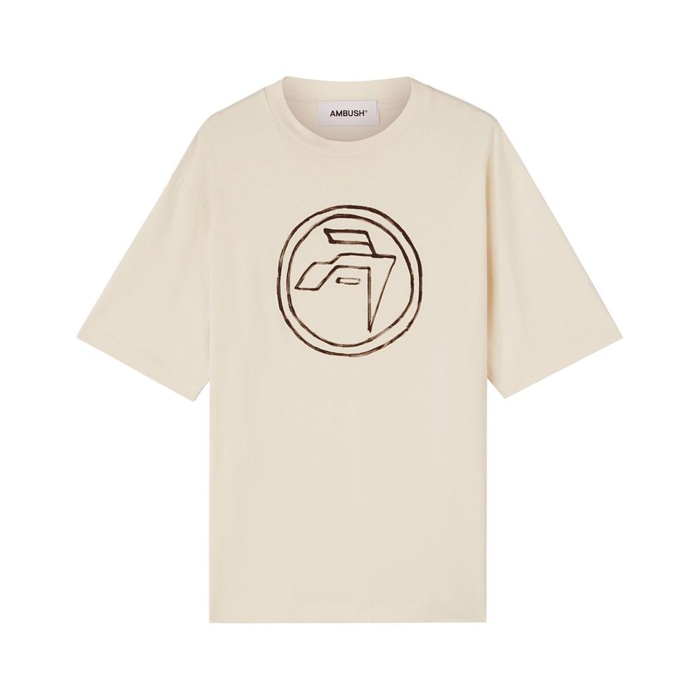 AMBUSH 手繪LOGO圖案象牙白短袖TEE_男/中性/ M