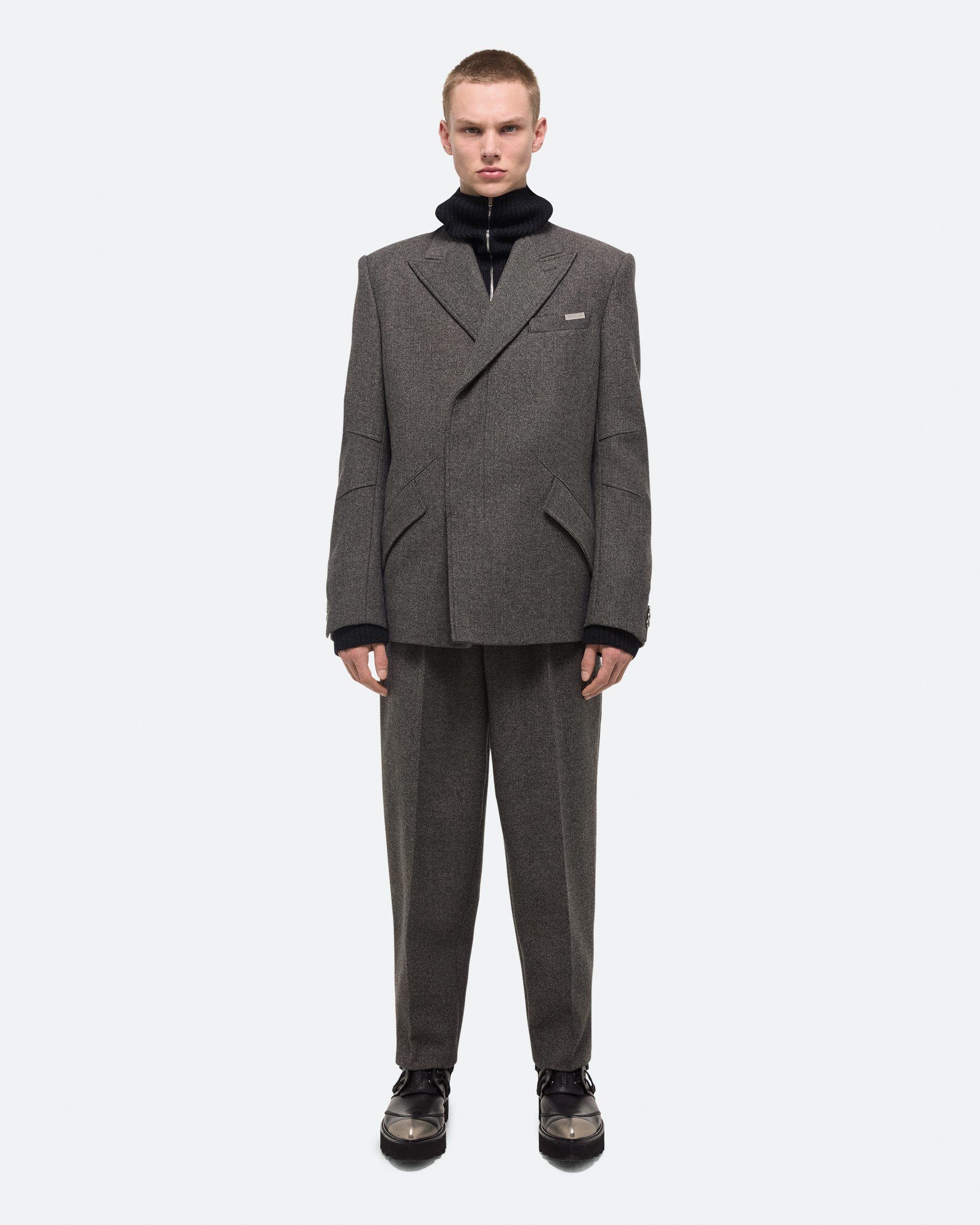 Helmut Lang 灰混暗襟劍領西服外套_男/中性/L