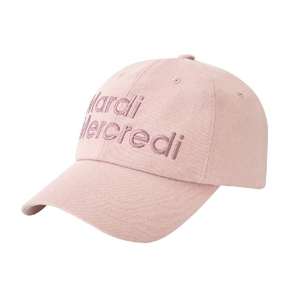 Mardi Mercredi 韓國製 純棉刺繡棒球帽 粉紅色PINK