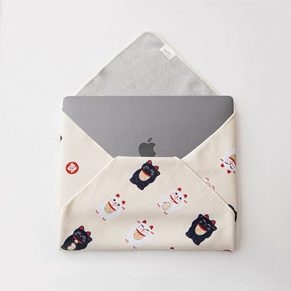 日本霜山 多用途相機防撞百折布/百貼自黏收納布(50x50cm)/ 招財貓