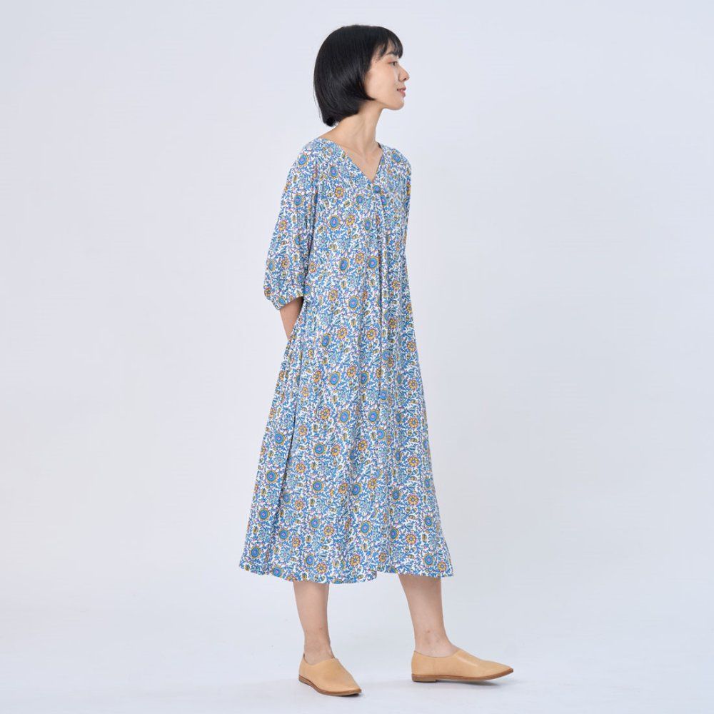 好我 so that's me Fifi花卉印花度假長洋裝/ 藍 Free Size