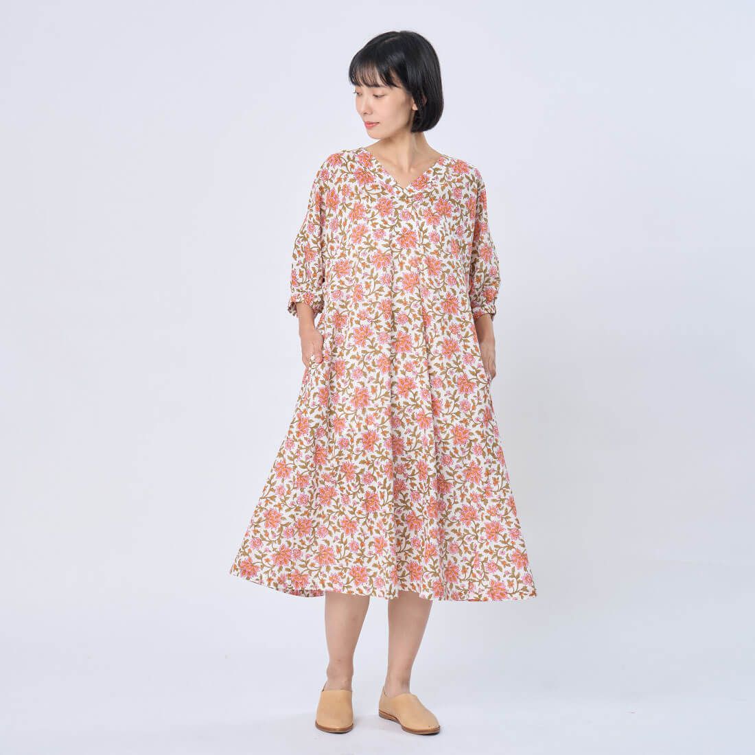 好我 so that's me Fifi花卉印花度假長洋裝/ 粉 Free Size