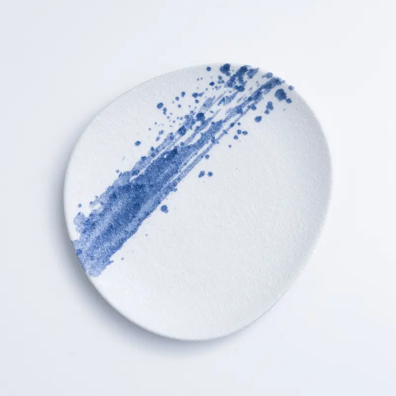 WAGA一抹藍彩陶瓷三邊盤/ 21.5cm/ 單品