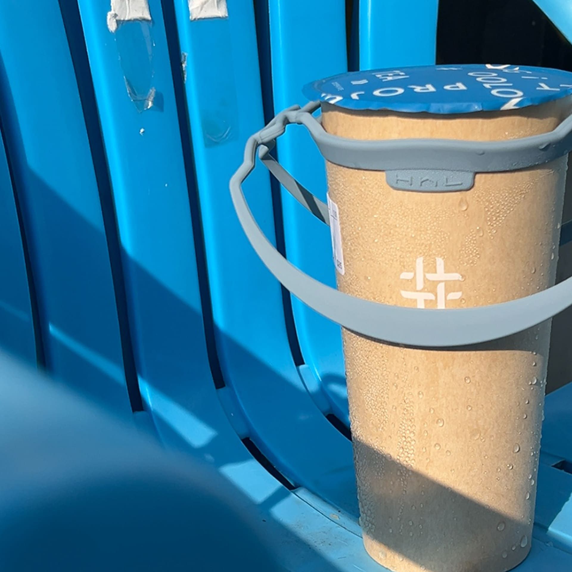 HhL DESIGN拎杯2.1矽膠環保飲料提袋/ 煙灰藍