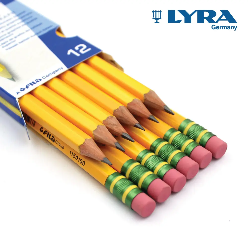 LYRA百年經典黃桿HB鉛筆/12入(附橡擦)