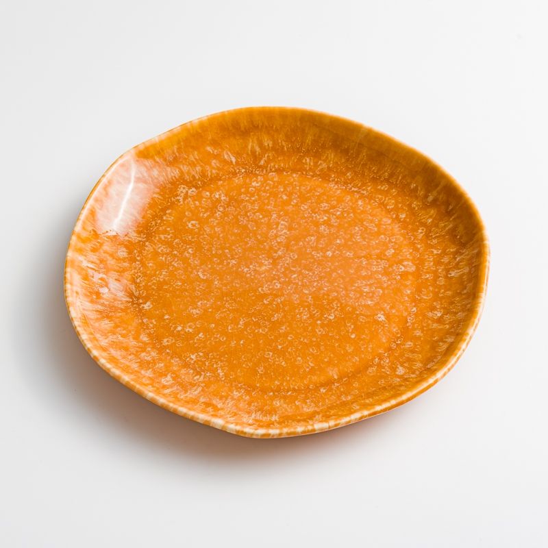 WAGA斑斕亮釉陶瓷深盤/ 橘/ 22cm/ 單品