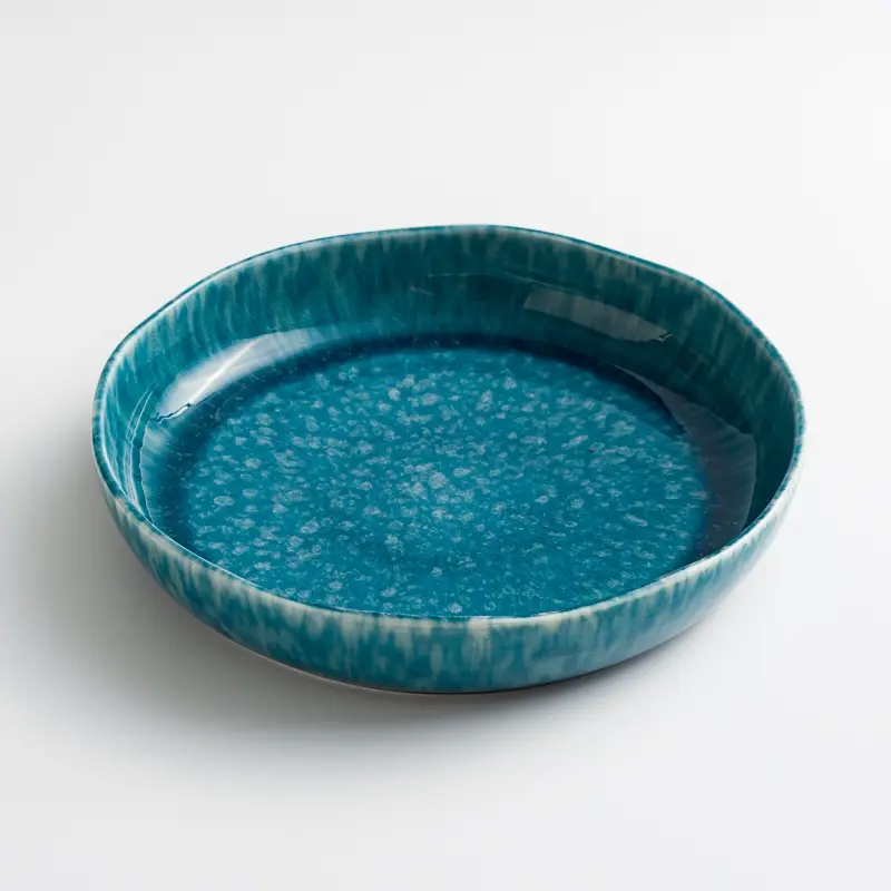 WAGA斑斕亮釉陶瓷深盤/ 綠/ 22cm/ 單品