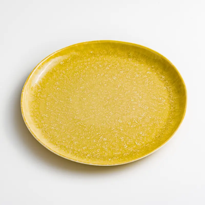 WAGA斑斕亮釉陶瓷大盤/ 黃/ 26cm/ 單品