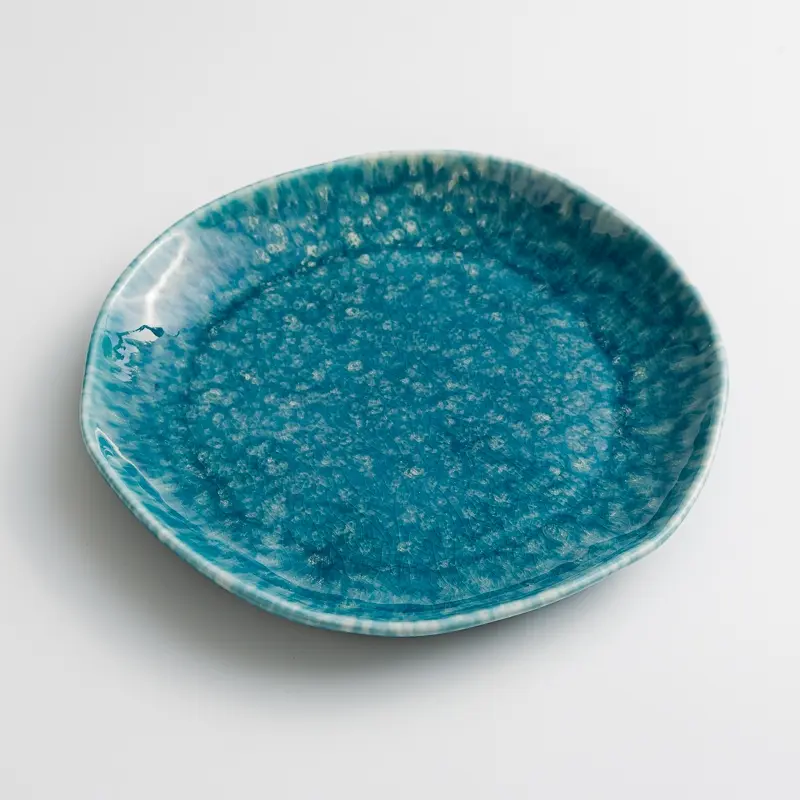 WAGA斑斕亮釉陶瓷盤/ 綠/ 19cm/ 單品