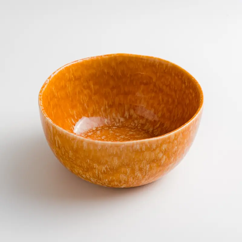 WAGA斑斕亮釉陶瓷深碗/ 橘/ 14.5cm/ 單品