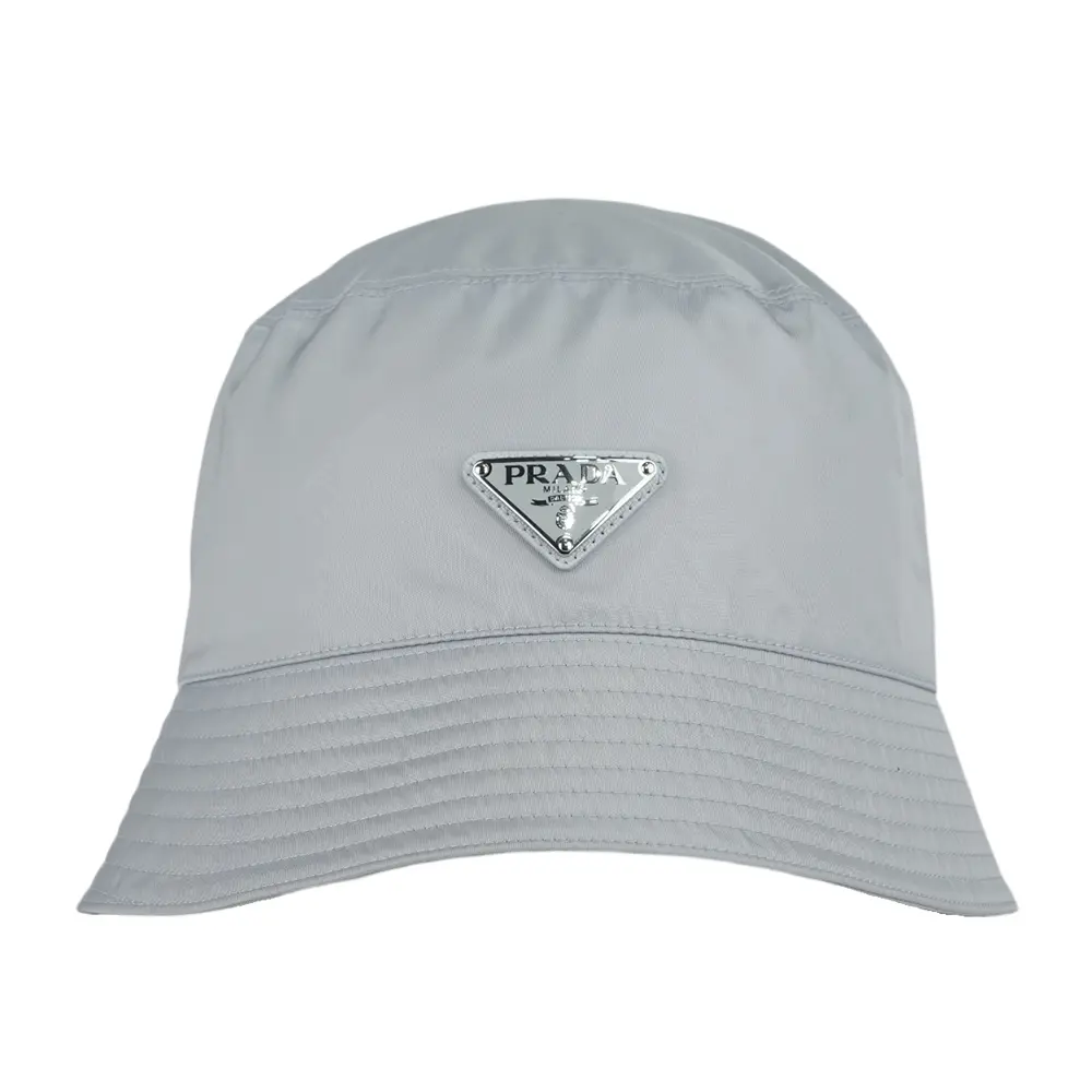 【PRADA 普拉達】Re-Nylon Bucket Hat 漁夫帽 M (藍灰色)/ 平行輸入
