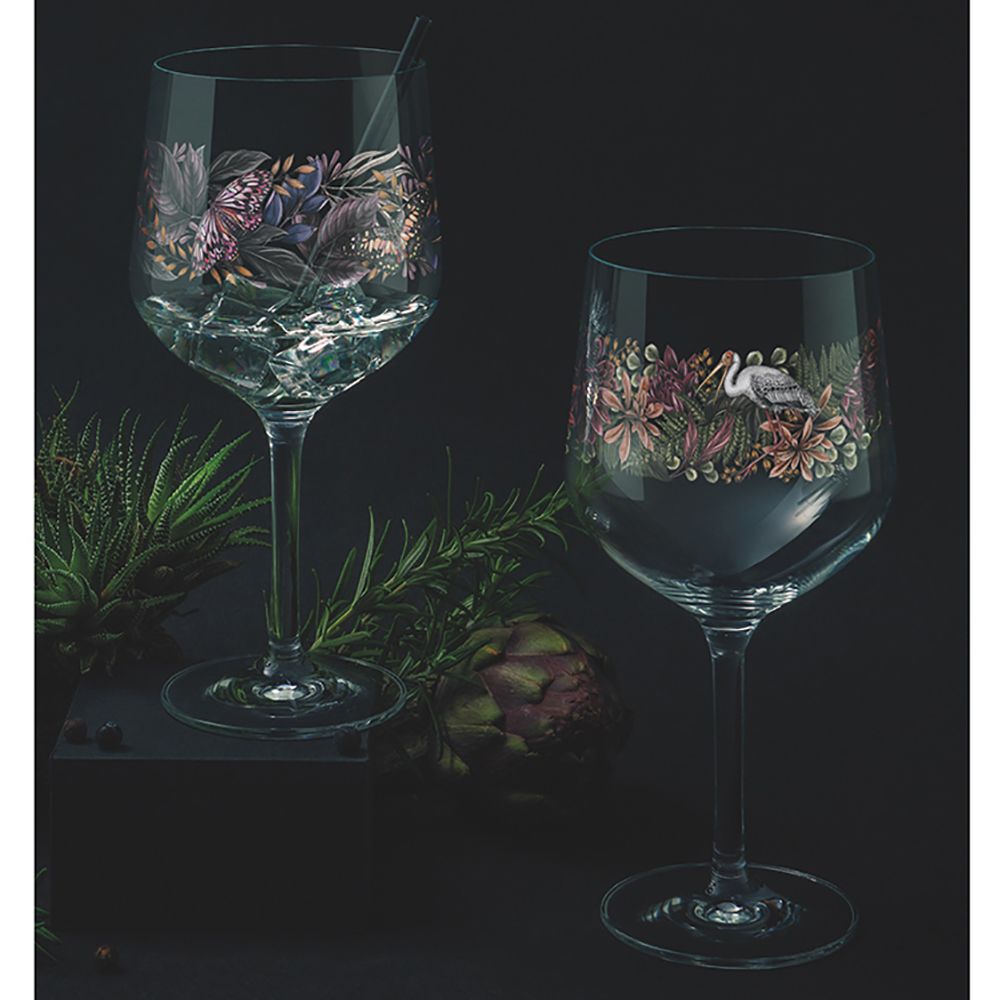 【德國 RITZENHOFF】暗影視界系列- 蝴蝶與鸛高腳水晶對杯 / 720ml