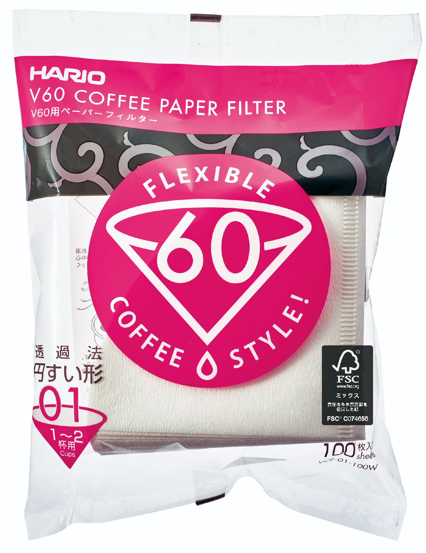 HARIO V60漂白01濾紙/ 100張